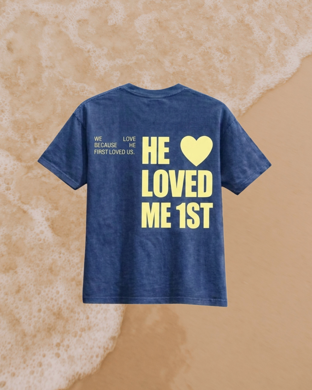 He Loved Me 1st Tee - Royal Blue/Pale Yellow