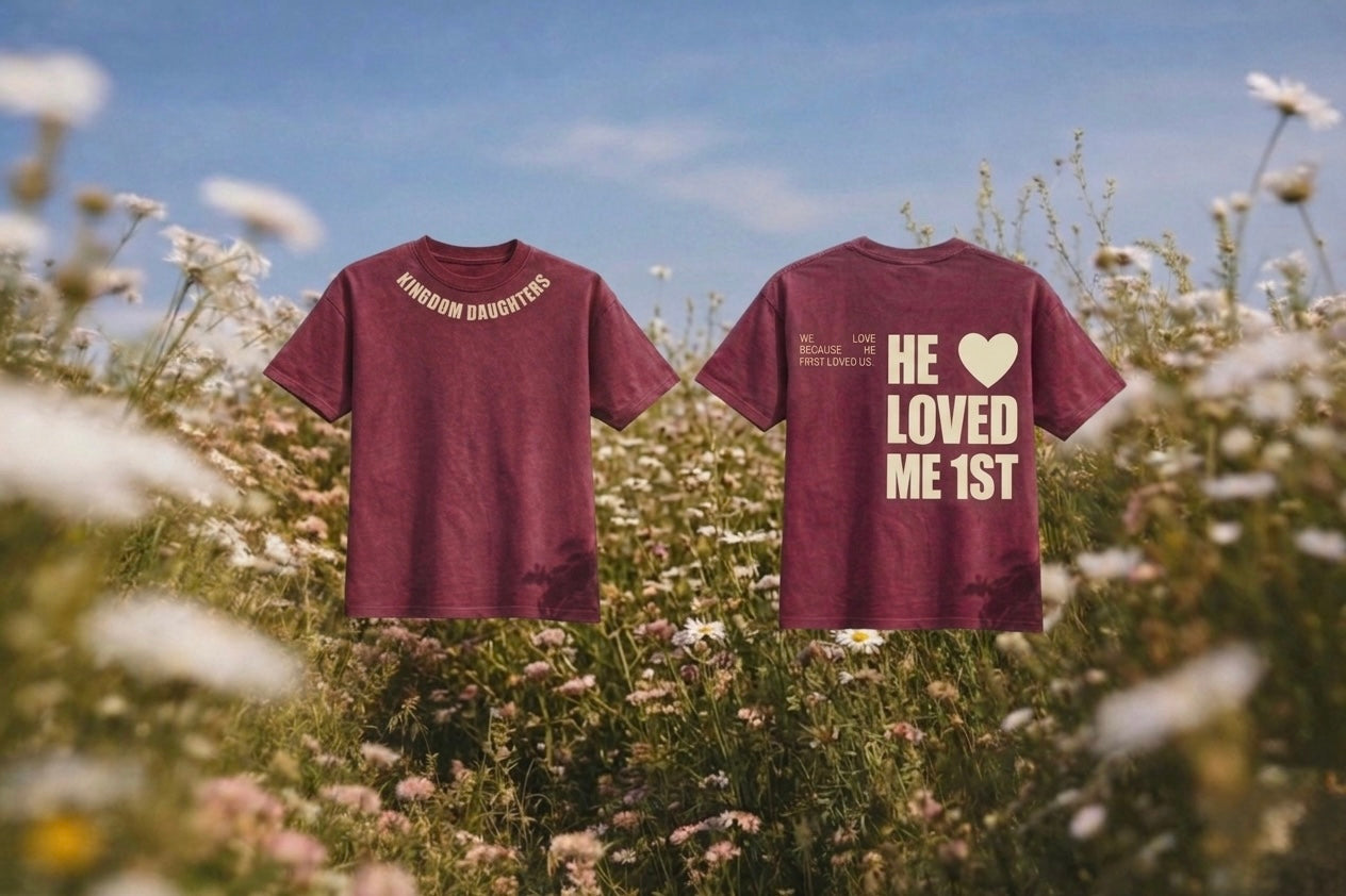 He Loved Me 1st Tee - Covenant Burgundy/Cream